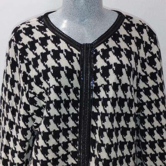 Basler knit Cardigan Black/White Size 44 or 16/18 - Picture 12 of 16